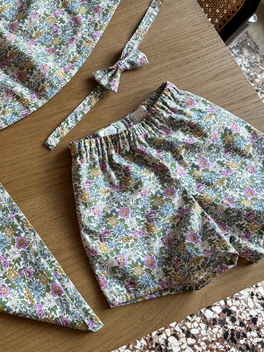 Pantaloncini Serao Floreale Bianco